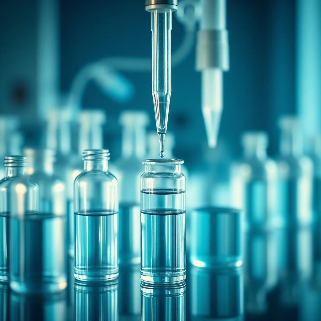 Laboratory pipette dispensing sample into research vial